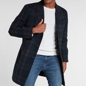 Express wool overcoat size medium blue M